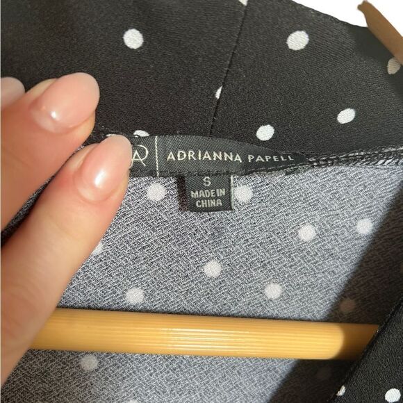 Adrianna Papell Polka Dot Drape Front Blouse Size Small - Picture 4 of 5